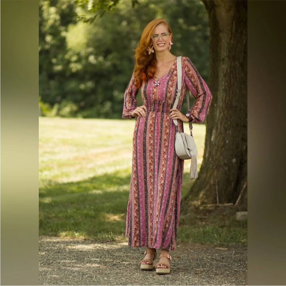 Soft Surroundings Esperanza Floral Print Maxi Dress Size Small - Picture 7 of 13
